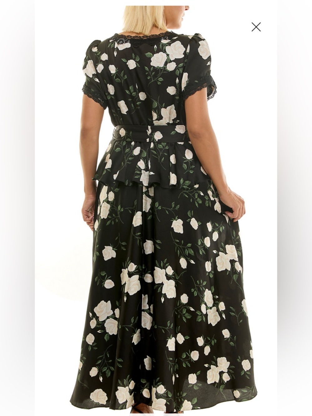 Taylor Printed Tiered Maxi Dress - Black Vanilla - Picture 3 of 8